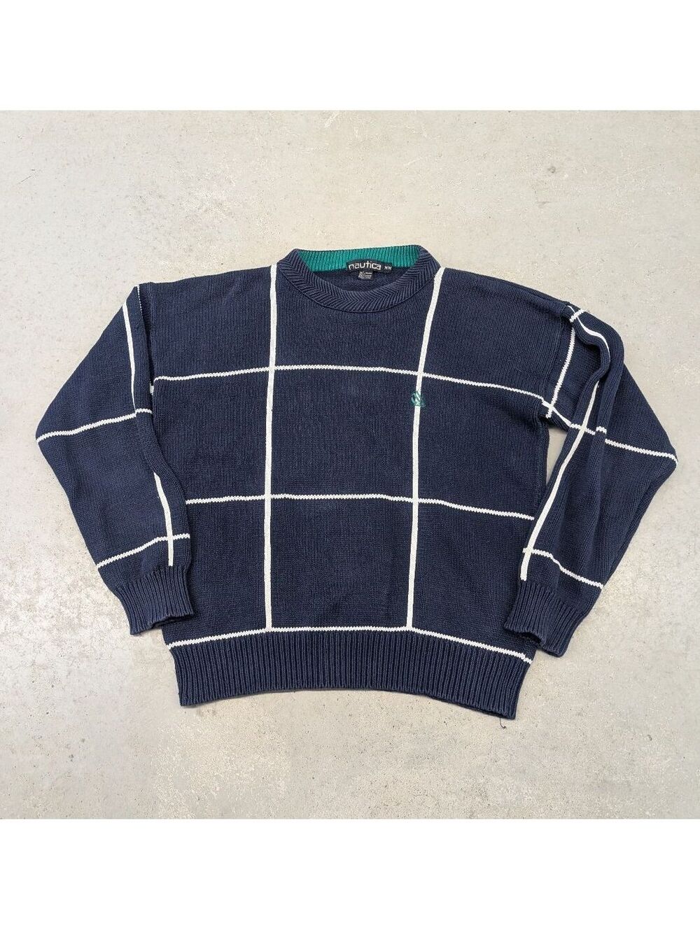 Vintage 90s Nautica Sailing Navy Blue Knit Sweater